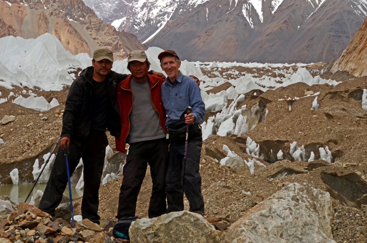 25 Guide Muhammad, Cook Shobo, Jerome Ryan On The Gasherbrum North Glacier In China 